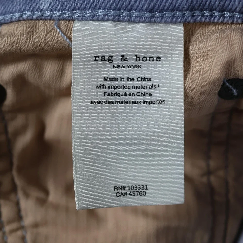 Rag & Bone Jeans Mens 32x32 French Blue Fit 1 Skinny Acid Wash Stretch Slim